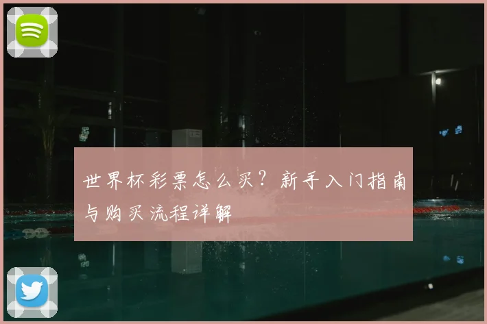世界杯彩票怎么买？新手入门指南与购买流程详解