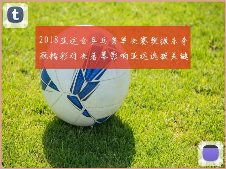 2018亚运会乒乓男单决赛樊振东夺冠精彩对决落幕影响亚运选拔关键