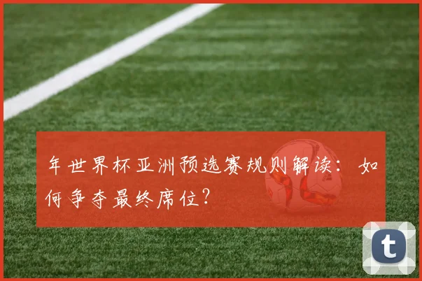年世界杯亚洲预选赛规则解读：如何争夺最终席位？